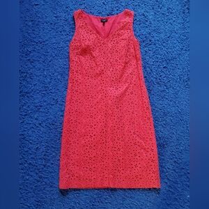 Talbots Floral Medallion Eyelet Shift Dress Size 4